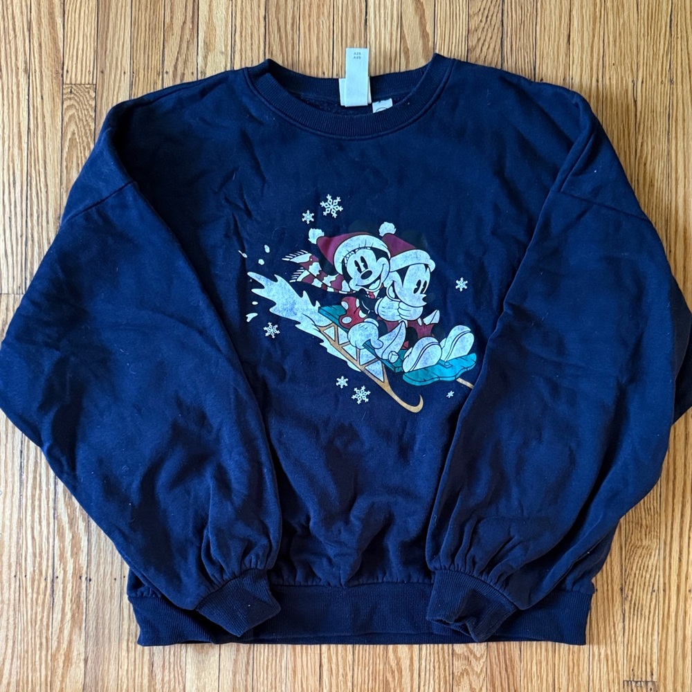 H&M Disney holiday sweater with Mickey and Minnie. Like new condition, worn once
